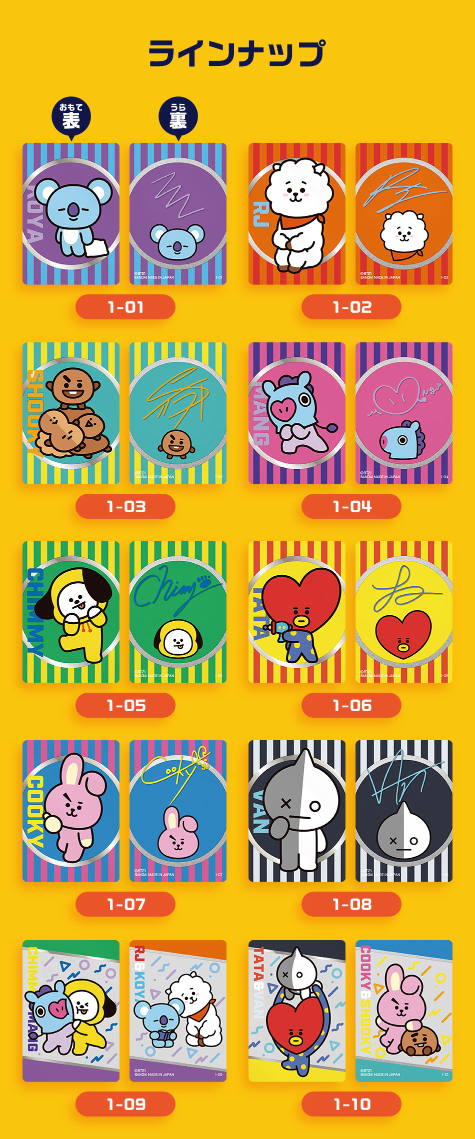 カードダスドットコム 公式サイト | 商品情報 - BT21 メタルカード 